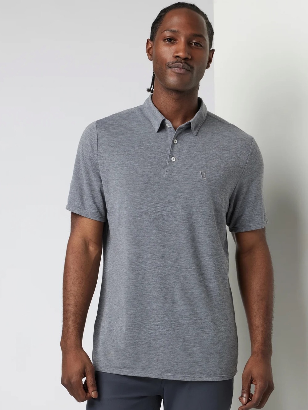 Vuori Knit Twill gray Men’s polo shirt size large
